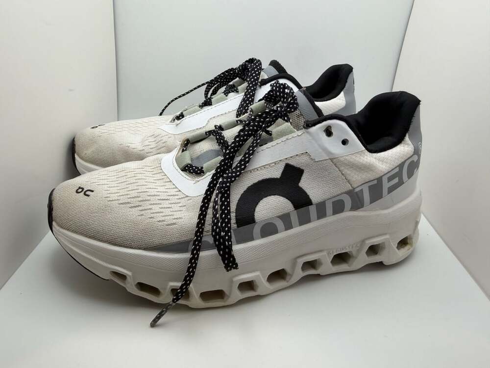 On Running Cloudmonster White Black womens Running Shoes sz 6